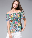 Flowers Printed silk crepe top